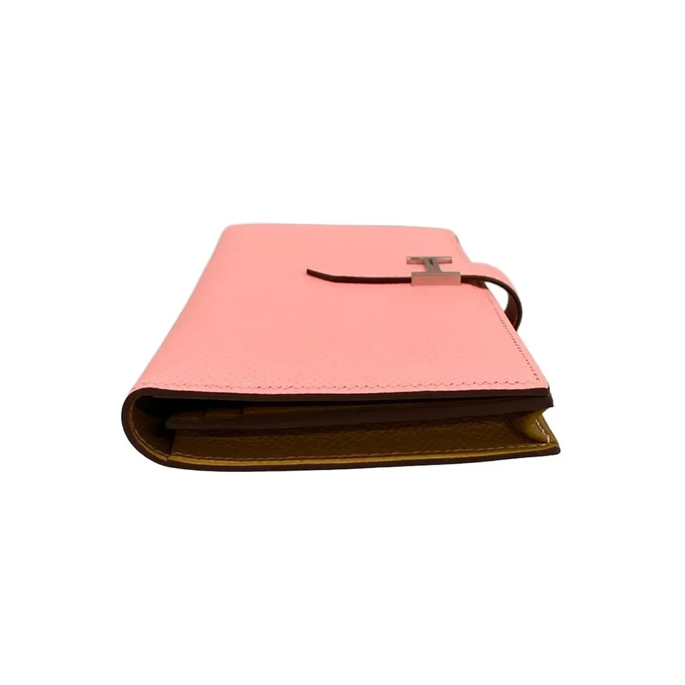 Hermès Bearn Souffle Verso Long Wallet Rose Confetti Sesame